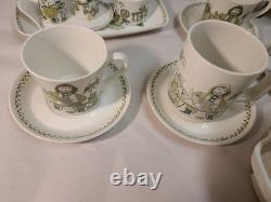 Service à thé et café Turi Design vintage du marché norvégien, 16 pièces, tasses et soucoupes