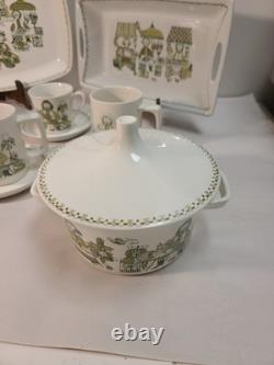 Service à thé et café Turi Design vintage du marché norvégien, 16 pièces, tasses et soucoupes