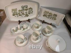 Service à thé et café Turi Design vintage du marché norvégien, 16 pièces, tasses et soucoupes