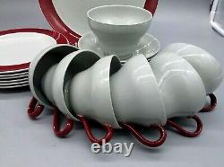 Service à thé et café en grès Windsor gris Etruria de Wedgwood vintage Angleterre