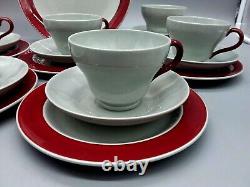 Service à thé et café en grès Windsor gris Etruria de Wedgwood vintage Angleterre