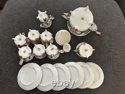 Service à thé et café en porcelaine italienne vintage de R. Capodimonte Italie avec des chérubins