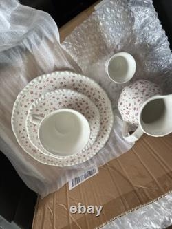 Service à thé et café vintage Adams Staffordshire « Sprig » des années 1970, 31 pièces