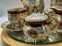 Service à thé et café vintage FRESH CHINA 15 pièces effet nacre Japon