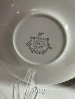 Service à thé et café vintage J&G Meakin Sterling Renaissance vert Angleterre, lot