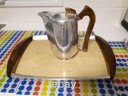 Service à thé et café vintage Piquot du milieu du siècle en 5 pièces avec plateau