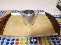 Service à thé et café vintage Piquot du milieu du siècle en 5 pièces avec plateau