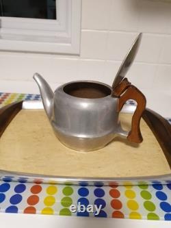 Service à thé et café vintage Piquot du milieu du siècle en 5 pièces avec plateau