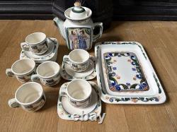 Service à thé ou à café en céramique, art studio ZIK Konakovo vintage de l’URSS, 6 tasses