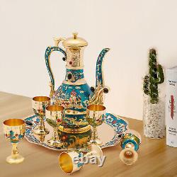 Service à thé turc vintage avec cafetière et 6 tasses pour mariage Noël