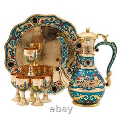 Service à thé turc vintage avec cafetière et 6 tasses pour mariage Noël