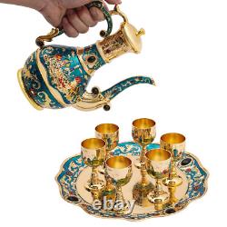 Service à thé turc vintage avec cafetière et 6 tasses pour mariage Noël