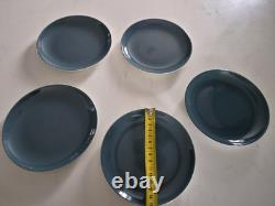 Service à thé vintage Poole Pottery Blue Moon : théière, tasses, pot à lait, assiettes et plat de service