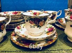 Service à thé vintage Royal Albert Old Country Roses de 18 pièces