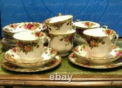 Service à thé vintage Royal Albert Old Country Roses de 18 pièces