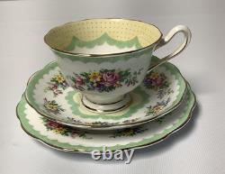 Service à thé vintage Royal Albert PRUDENCE vert de 21 pièces