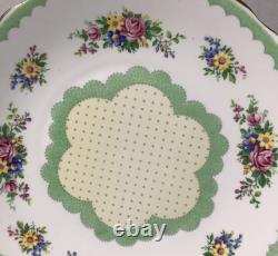 Service à thé vintage Royal Albert PRUDENCE vert de 21 pièces