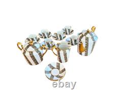 Service complet de 8 tasses à café demitasse vintage Limoges France, Art déco des années 1900