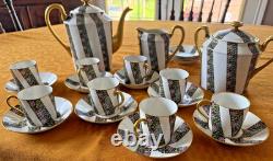 Service complet de 8 tasses à café demitasse vintage Limoges France, Art déco des années 1900