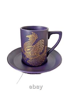 Service de cafetière Phoenix en poterie Portmeirion vintage, partie de l'ensemble des années 1970 violet or