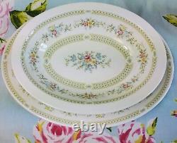 Service de dîner en porcelaine vintage Minton Wildmoor avec soupière, plat, service à café et saucière