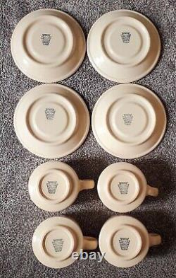 Service de soucoupe de tasse/mug Vintage du restaurant Baker's Coffee, 8 pièces, Jac-Tan Jackson China.