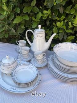 Service de table et à café vintage en porcelaine Noritake Chelsea Morn 3686, 28 pièces