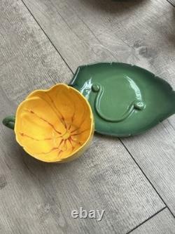 Service vintage Mustardseed Moonshine de 4 tasses à café en porcelaine et sucrier
