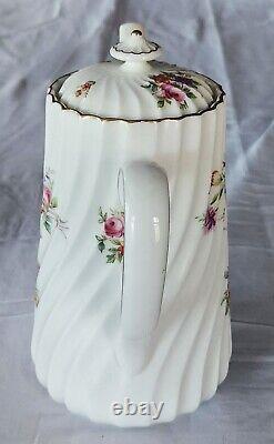 Service vintage avant les années 1950: Pot à café (ou thé), crémier, sucrier Minton Fluted Marlow