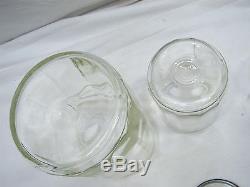 Set 5 Vintage Glass Hoosier Type Jars Panneau Shaker Coffee Tea Salt / Pepper Spice