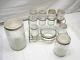 Set Vintage Glass Hoosier Type Bocaux Avecwire Rack Panel Café Thé Canister Épice