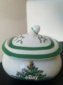 Spode Christmas Tree 14 Piece Thé / Café Set Nouvelle-angleterre Rare Vintage