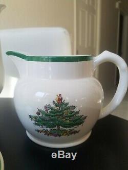 Spode Christmas Tree 14 Piece Thé / Café Set Nouvelle-angleterre Rare Vintage