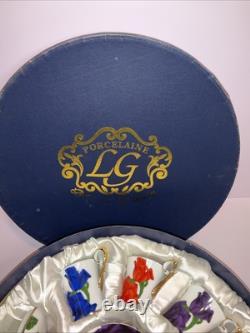 Superbe ensemble à café et expresso en porcelaine vintage LG, décoré à la main, Nice