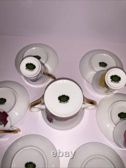 Superbe ensemble à café et expresso en porcelaine vintage LG, décoré à la main, Nice