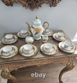 Superbe ensemble vintage Walbrzych de 29 pièces pour café à moka avec cafetière