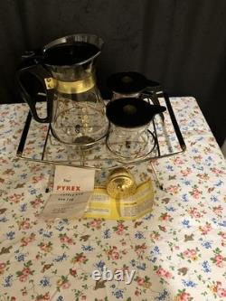 Support pour service à café et à thé Vintage Pyrex, brûleur, livret, Jobling Sunderland, années 1950