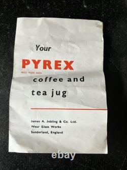 Support pour service à café et à thé Vintage Pyrex, brûleur, livret, Jobling Sunderland, années 1950