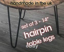Tables Basses Hairpin Legs / Ensemble De 3 / Vis Circulaires /gratuites + Protecteurs De Plancher