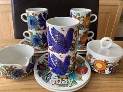 Tasse à café et soucoupe vintage Villeroy & Boch Acapulco x 6 ensemble de lait et de sucre