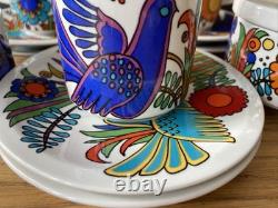 Tasse à café et soucoupe vintage Villeroy & Boch Acapulco x 6 ensemble de lait et de sucre