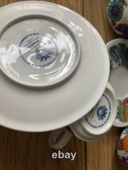 Tasse à café et soucoupe vintage Villeroy & Boch Acapulco x 6 ensemble de lait et de sucre