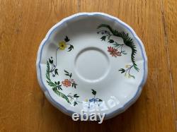 Tasse à espresso et soucoupe vintage GIEN France Oiseaux de Paradis ensemble de 6 pièces