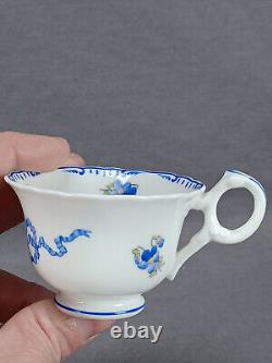 Tasse et soucoupe à espresso floral bleu de la Yale University de Brown Westhead Moore