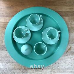 Tasses/Soucoupes à Expresso Vintage Guzzini et Plateau