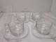 Tasses &agrave; Caf&eacute; Empilables En Verre Vintage Joe Colombo Arno Avec Soucoupes, Lot De 4, Italie, Mcm