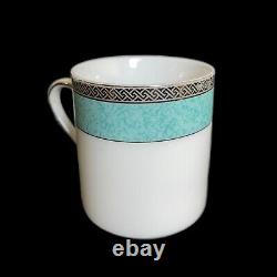 Tasses à café et soucoupes en or 24 carats Vintage Espresso 6 ensembles Turquoise 3 Oz