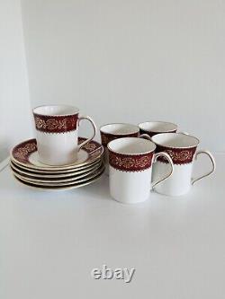 Tasses à café et soucoupes vintage de Bourgogne élisabéthaine