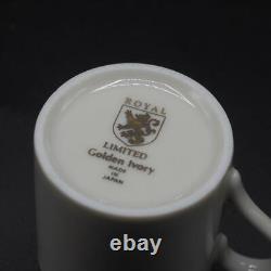 Tasses à café / thé petites en ivoire doré Vintage Royal Limited Japan, lot de 7