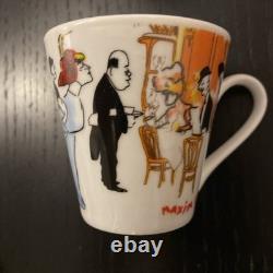 Tasses à espresso vintage et soucoupes Maxim's de Paris, ensemble de 6